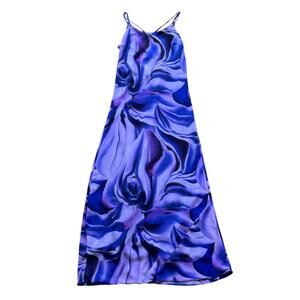 Vintage 90's Mlle Gabrielle Floral Open Back Sleeveless Maxi Dress Size 8